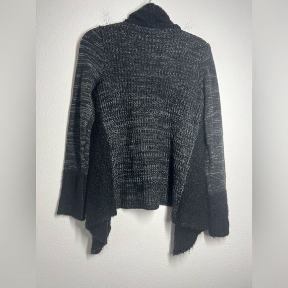 JJ Basics Women Size L Black Lagenlook Cardigan Sweater Long Sleeve Open Front - Picture 2 of 13